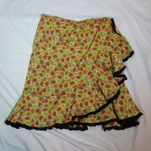 Blumarine Floral Flamenco Mini Skirt